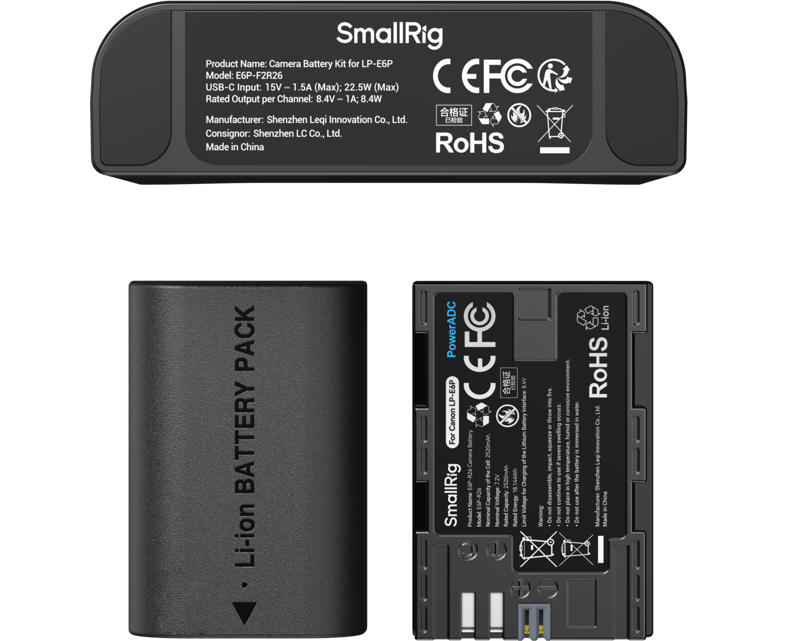 SmallRig 5485 Turbo Charging Kit for LP-E6P Camera Batteries - 6