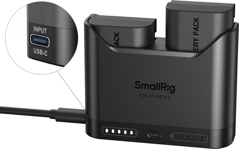 SmallRig 5485 Turbo Charging Kit for LP-E6P Camera Batteries - 3