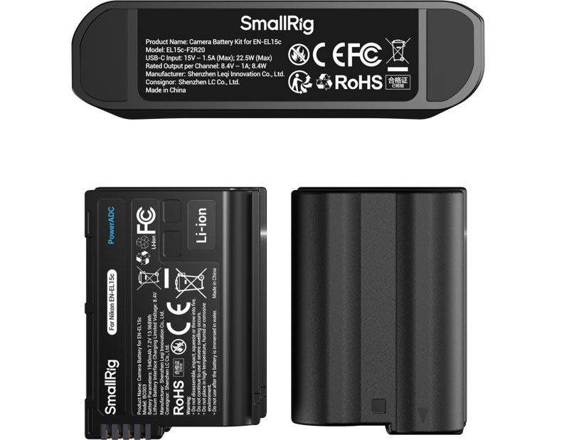 SmallRig 5486 Turbo Charging Kit for EN-EL15c Camera Batteries - 6