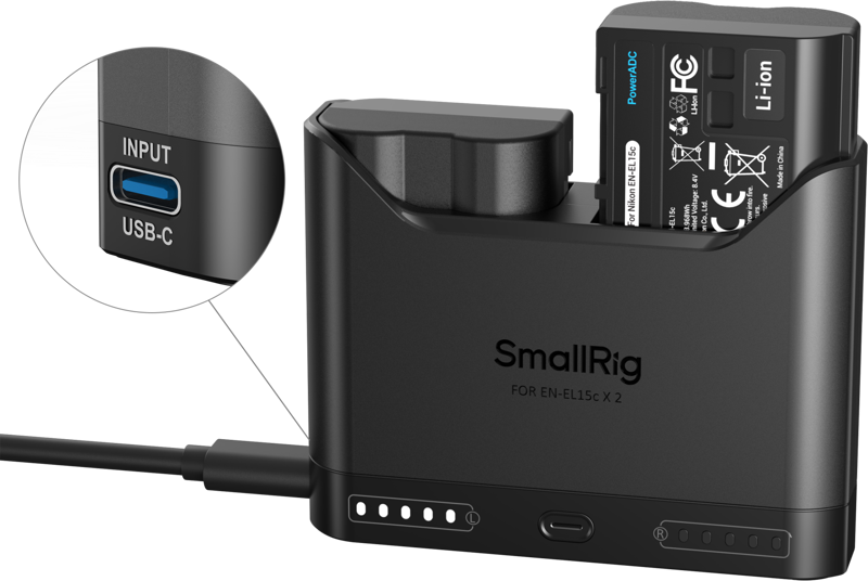 SmallRig 5486 Turbo Charging Kit for EN-EL15c Camera Batteries - 3