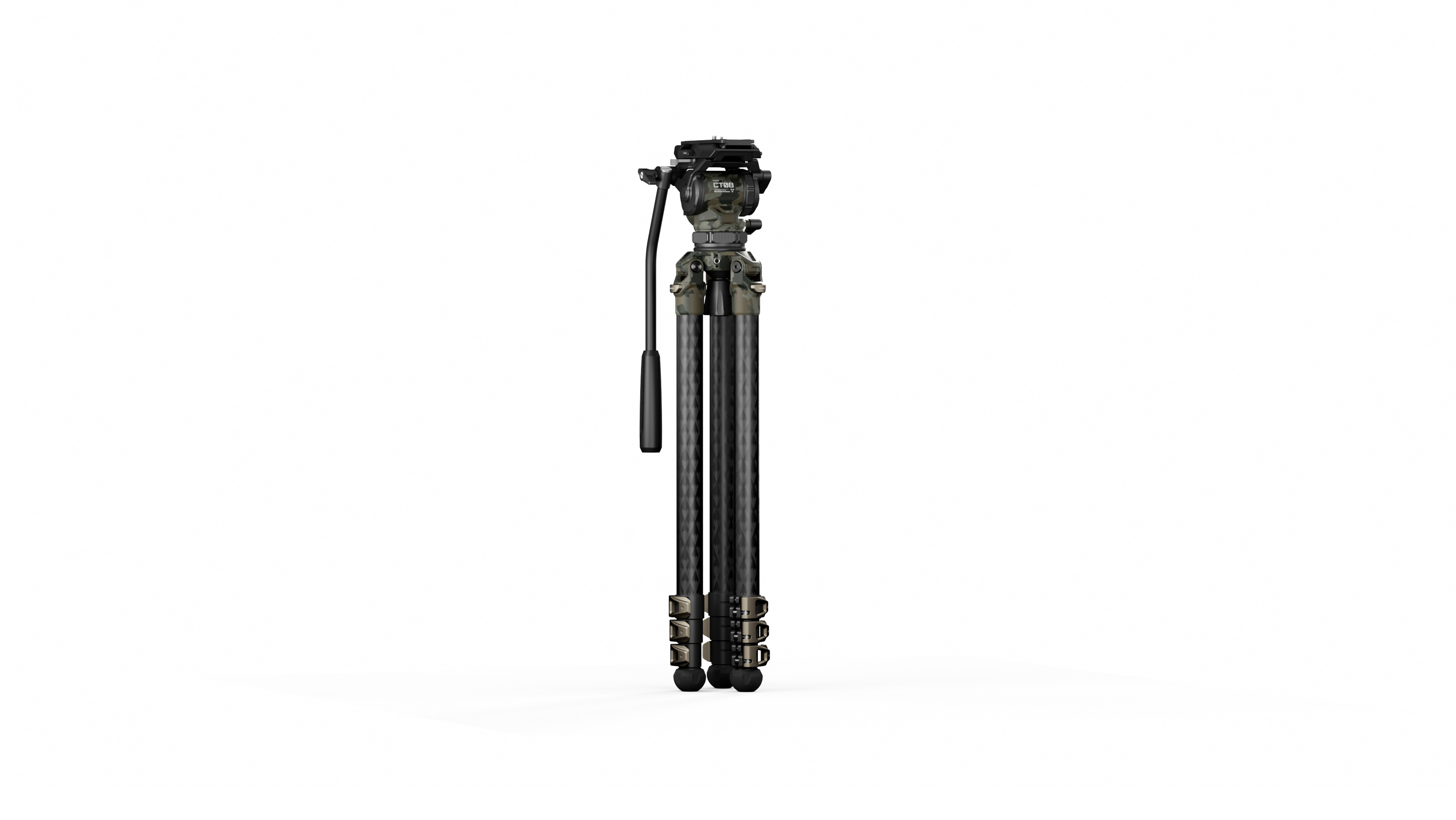 Tilta 75mm Cine Fluid Head with 3-Stage Carbon Fiber Tripod Legs (8KG) - Forest Camo – för filmskapare