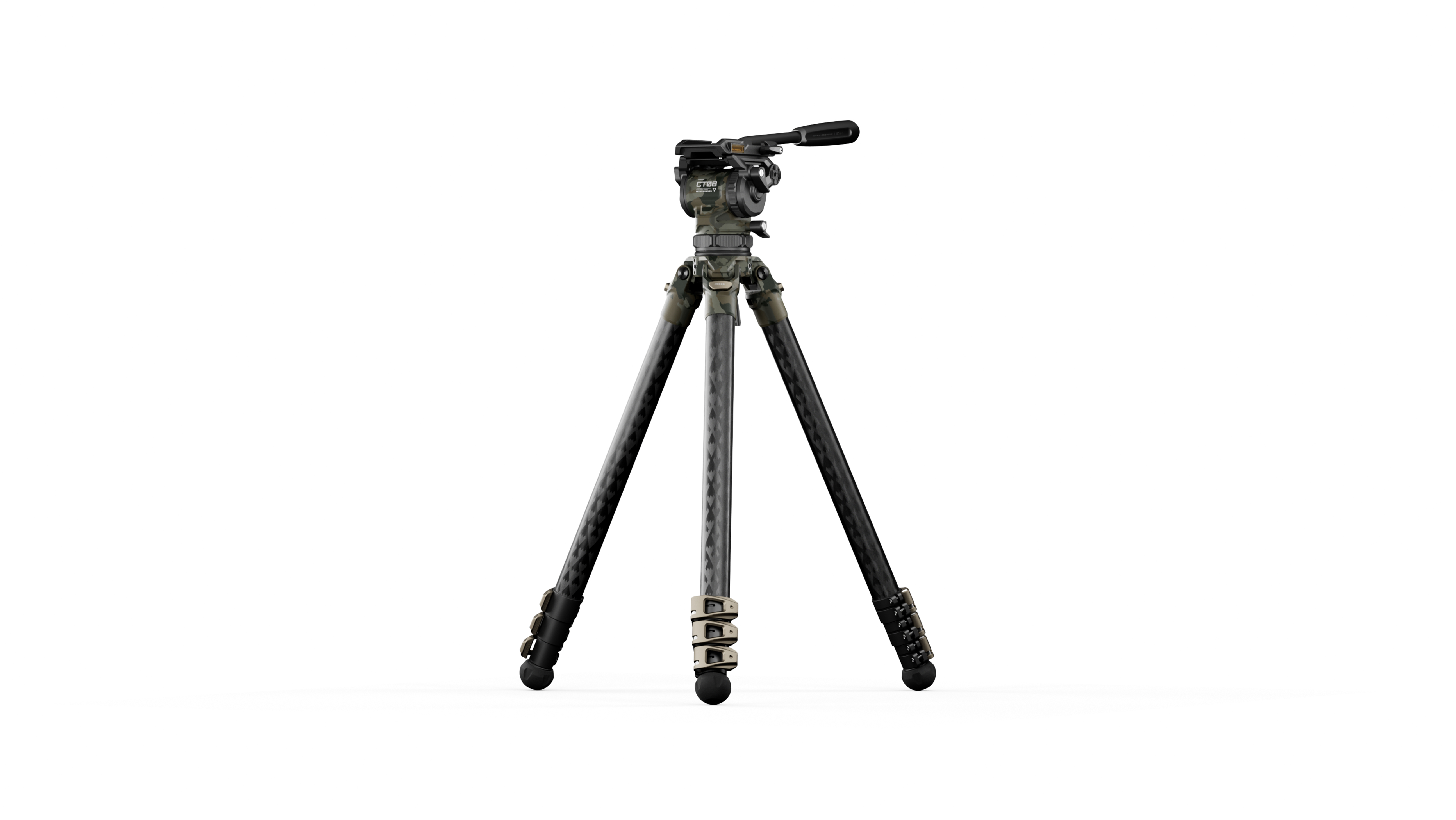 Tilta 75mm Cine Fluid Head with 3-Stage Carbon Fiber Tripod Legs (8KG) - Forest Camo – för filmskapare - 4