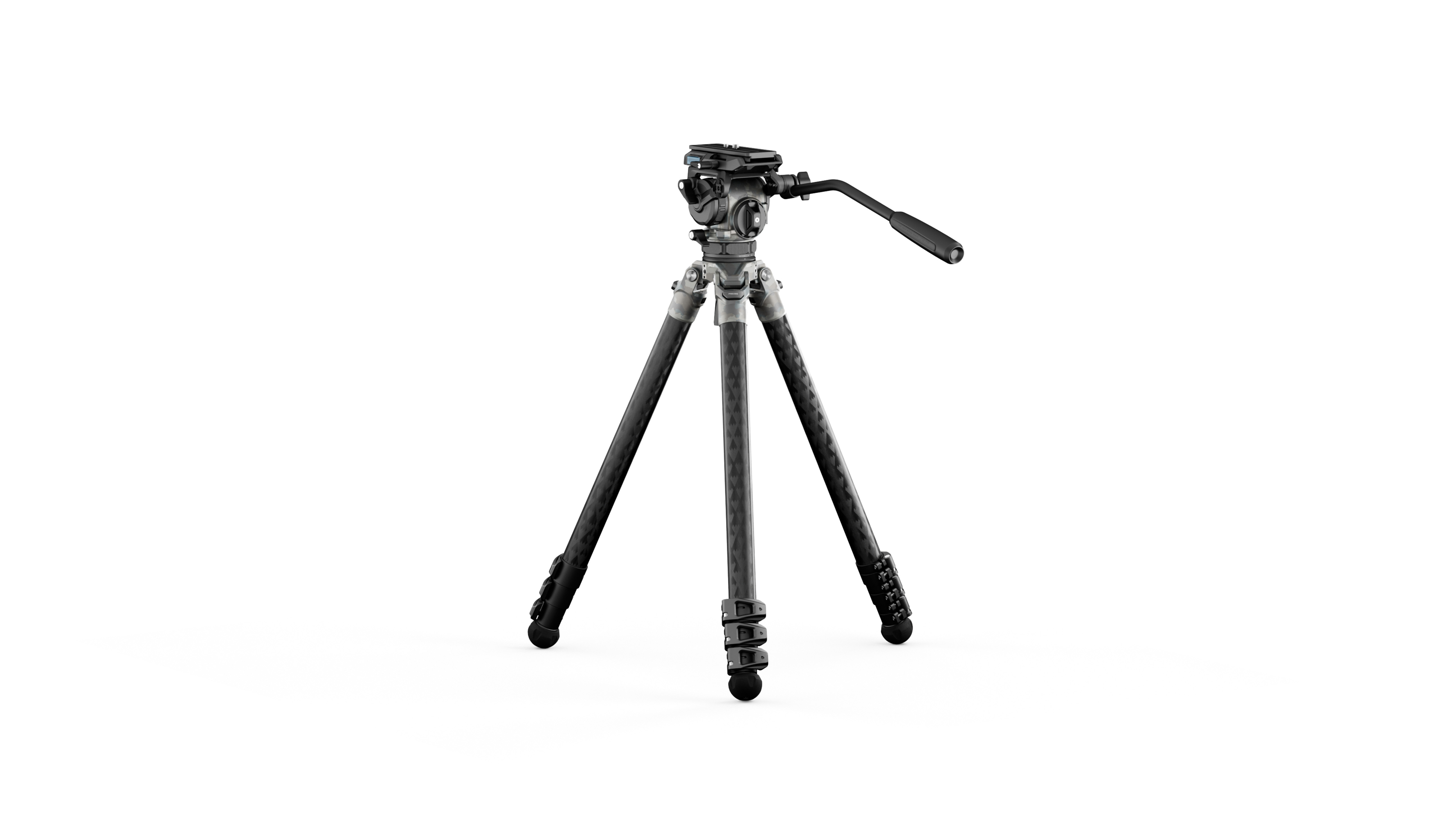Tilta 75mm Cine Fluid Head with 3-Stage Carbon Fiber Tripod Legs (8KG) - Snow Camo