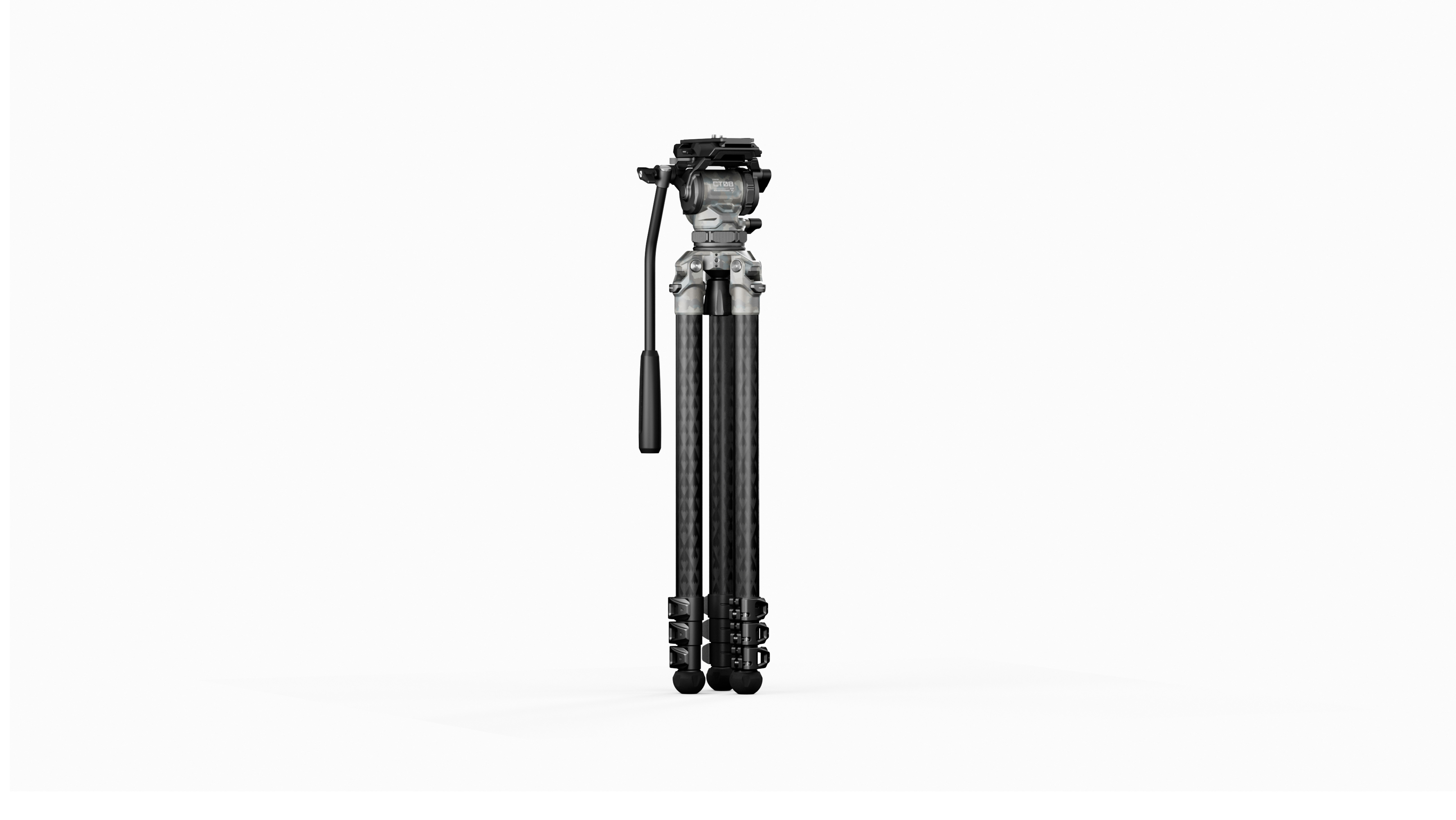 Tilta 75mm Cine Fluid Head with 3-Stage Carbon Fiber Tripod Legs (8KG) - Snow Camo - 2