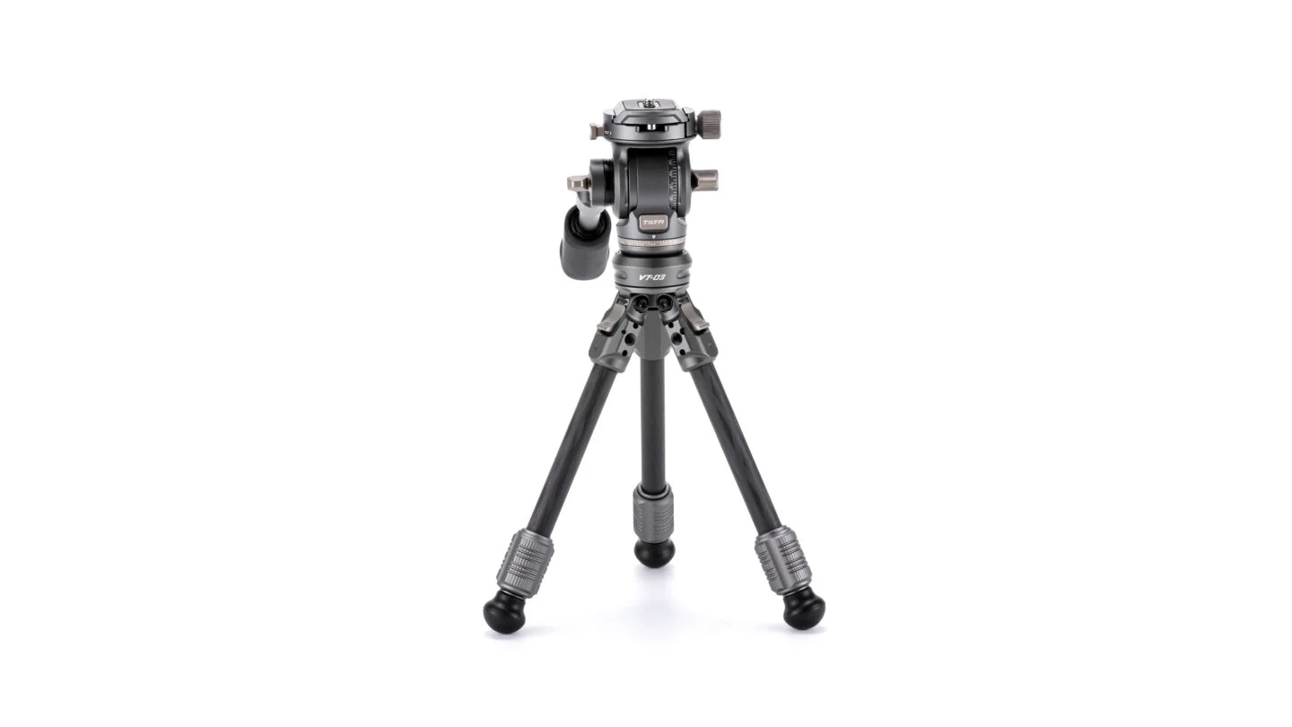Tilta Tabletop Video Fluid Head with 1-Stage Carbon Fiber Legs (3KG) - Snow White - 4