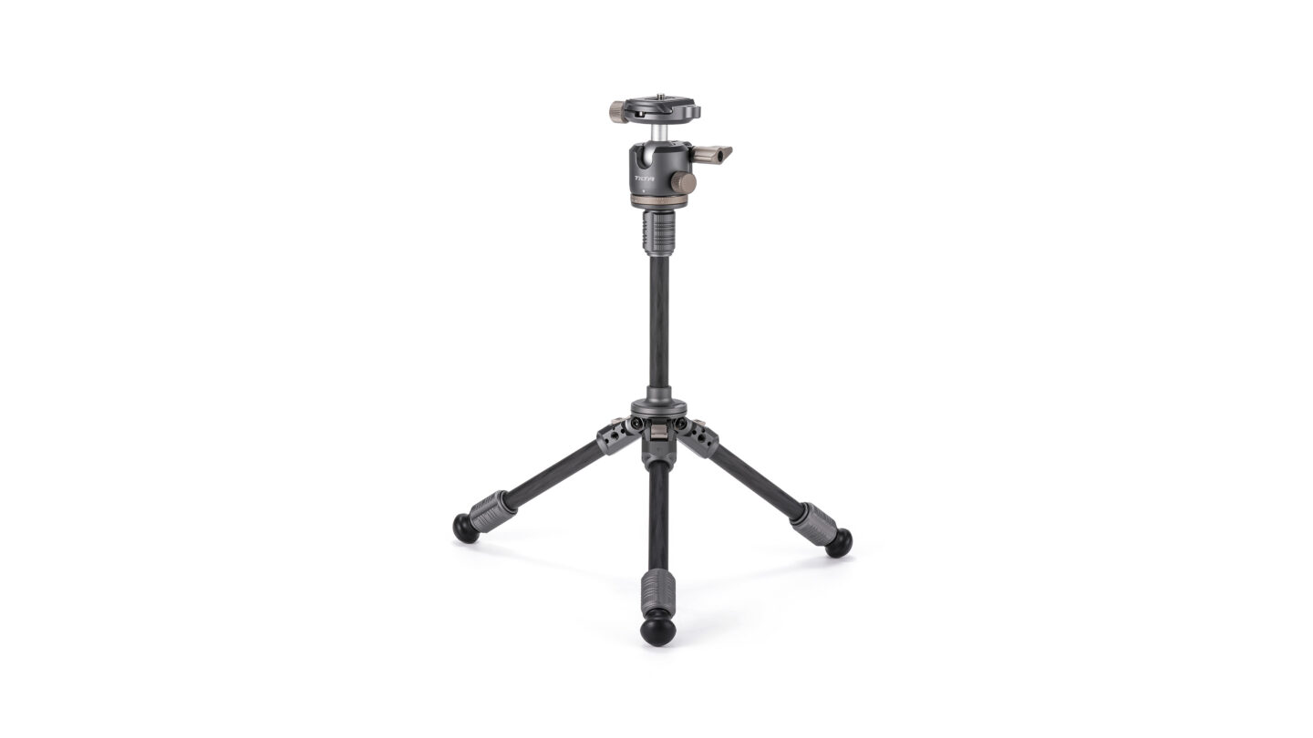 Tilta Tabletop Ball Head with 1-Stage Carbon Fiber Tripod Legs (3KG) Extendable Edition - Space Gray