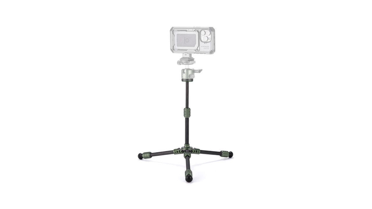 Tilta Tabletop Ball Head with 1-Stage Carbon Fiber Tripod Legs (3KG) Extendable Edition - Forest Green - 4