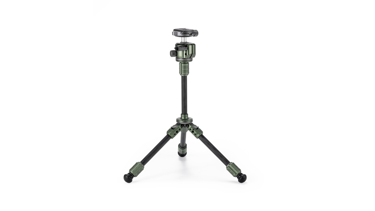 Tilta Tabletop Ball Head with 1-Stage Carbon Fiber Tripod Legs (3KG) Extendable Edition - Forest Green - 3