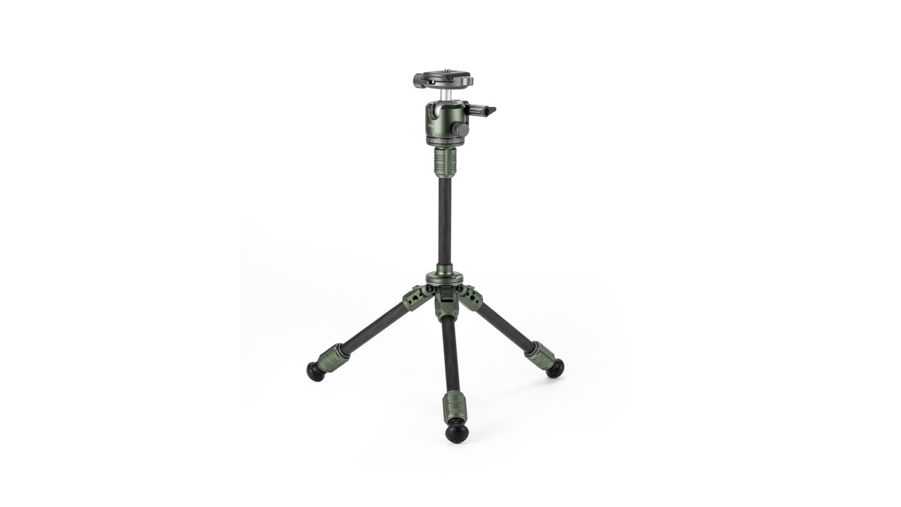 Tilta Tabletop Ball Head with 1-Stage Carbon Fiber Tripod Legs (3KG) Extendable Edition - Forest Green - 2