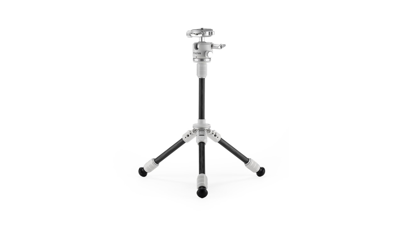 Tilta Tabletop Ball Head with 1-Stage Carbon Fiber Tripod Legs (3KG) Extendable Edition - Snow White - 2