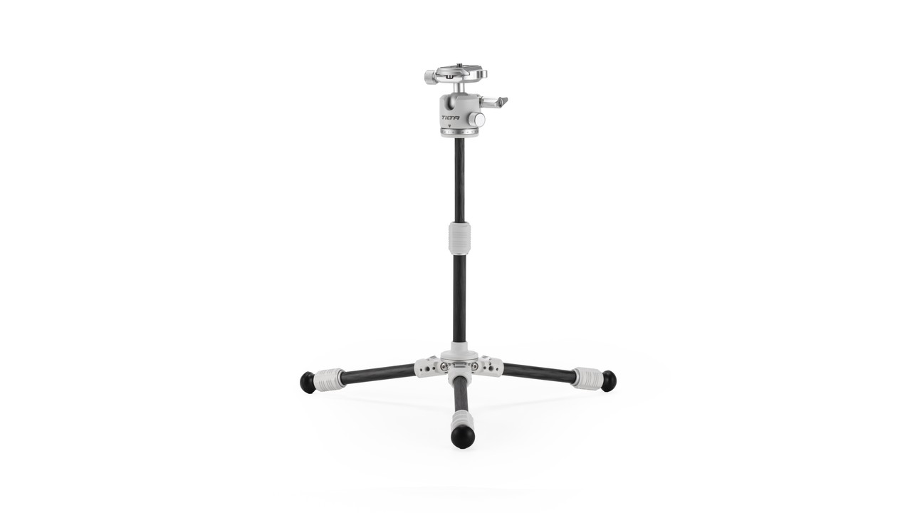 Tilta Tabletop Ball Head with 1-Stage Carbon Fiber Tripod Legs (3KG) Extendable Edition - Snow White - 3