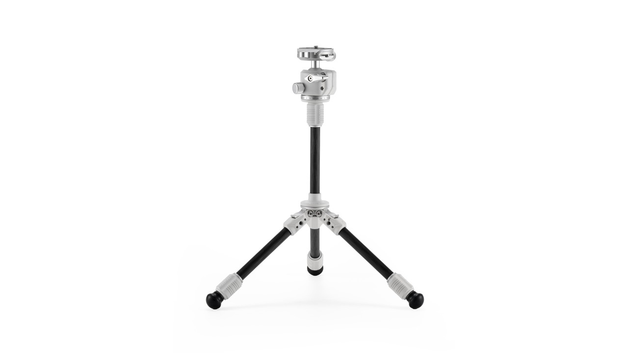Tilta Tabletop Ball Head with 1-Stage Carbon Fiber Tripod Legs (3KG) Extendable Edition - Snow White