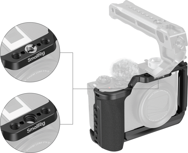 SmallRig 5807 Cage for Canon PowerShot V1 (Black) - 4