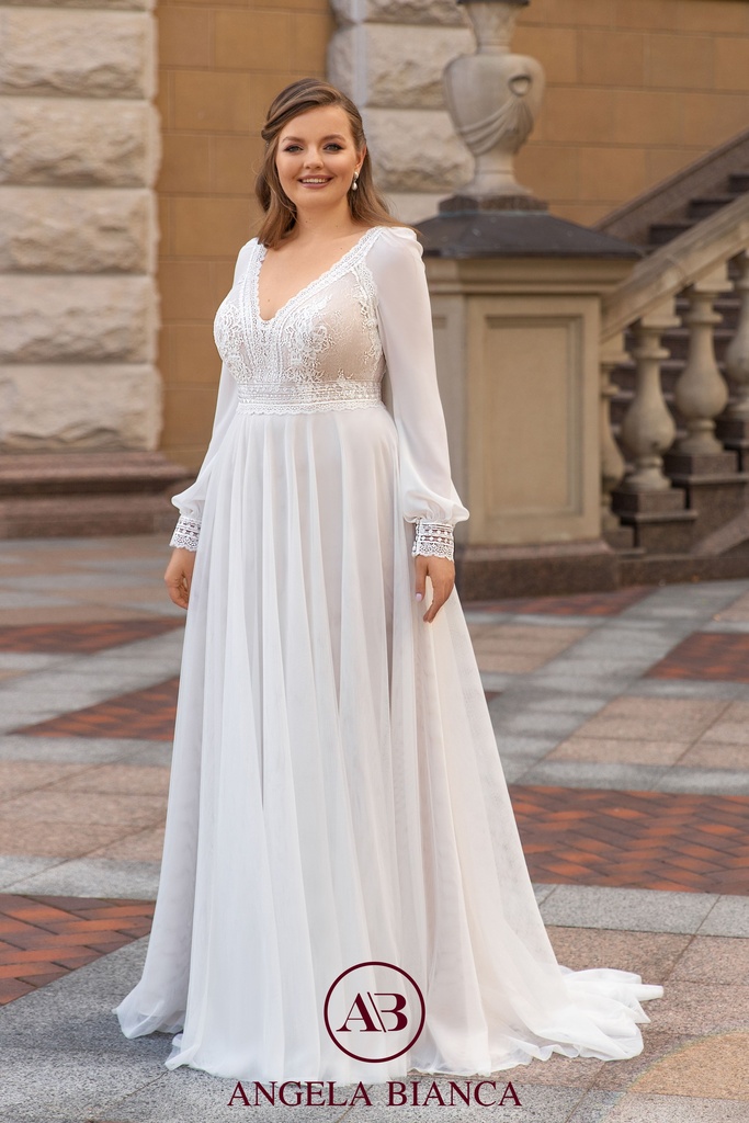 Angela Bianca spetsbody med ärm 1058 - 3