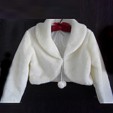Pälsbolero i ivory
