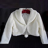Pälsbolero i ivory