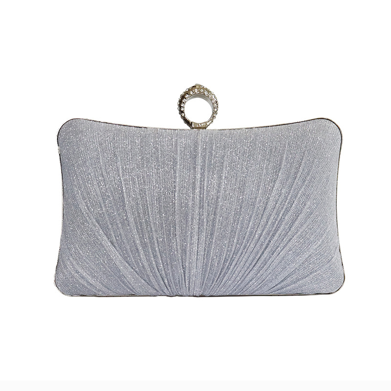 Hård väska med silver glitter