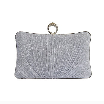 Hård väska med silver glitter