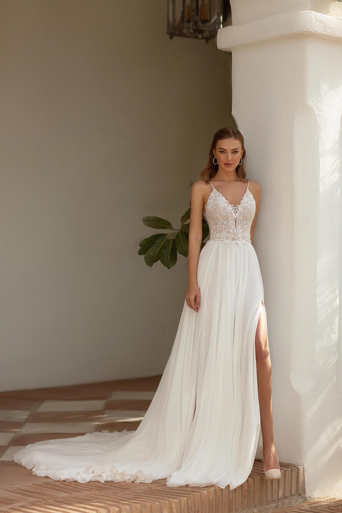 Angela Bianca chiffong kjol med 2 slits 8010 - 8