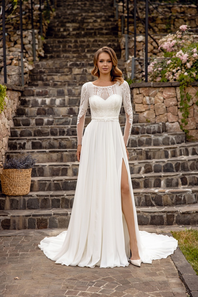 Angela Bianca chiffong kjol med 2 slits 8010 - 6