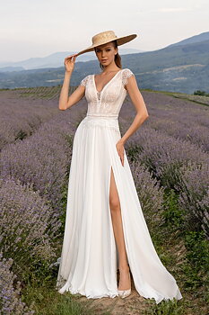 Angela Bianca chiffong kjol med 2 slits 8010
