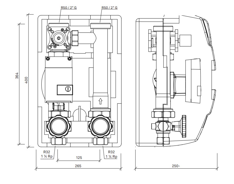 Laddomatic 125, DN32, Parvus1 8m, Kvs 17 - 2