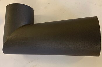 Rökrör med  sotlucka, svart,  90 grd böj, diameter 150 mm