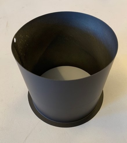 Rökrör svart,  murstos , längd 150 mm, diameter 150 mm
