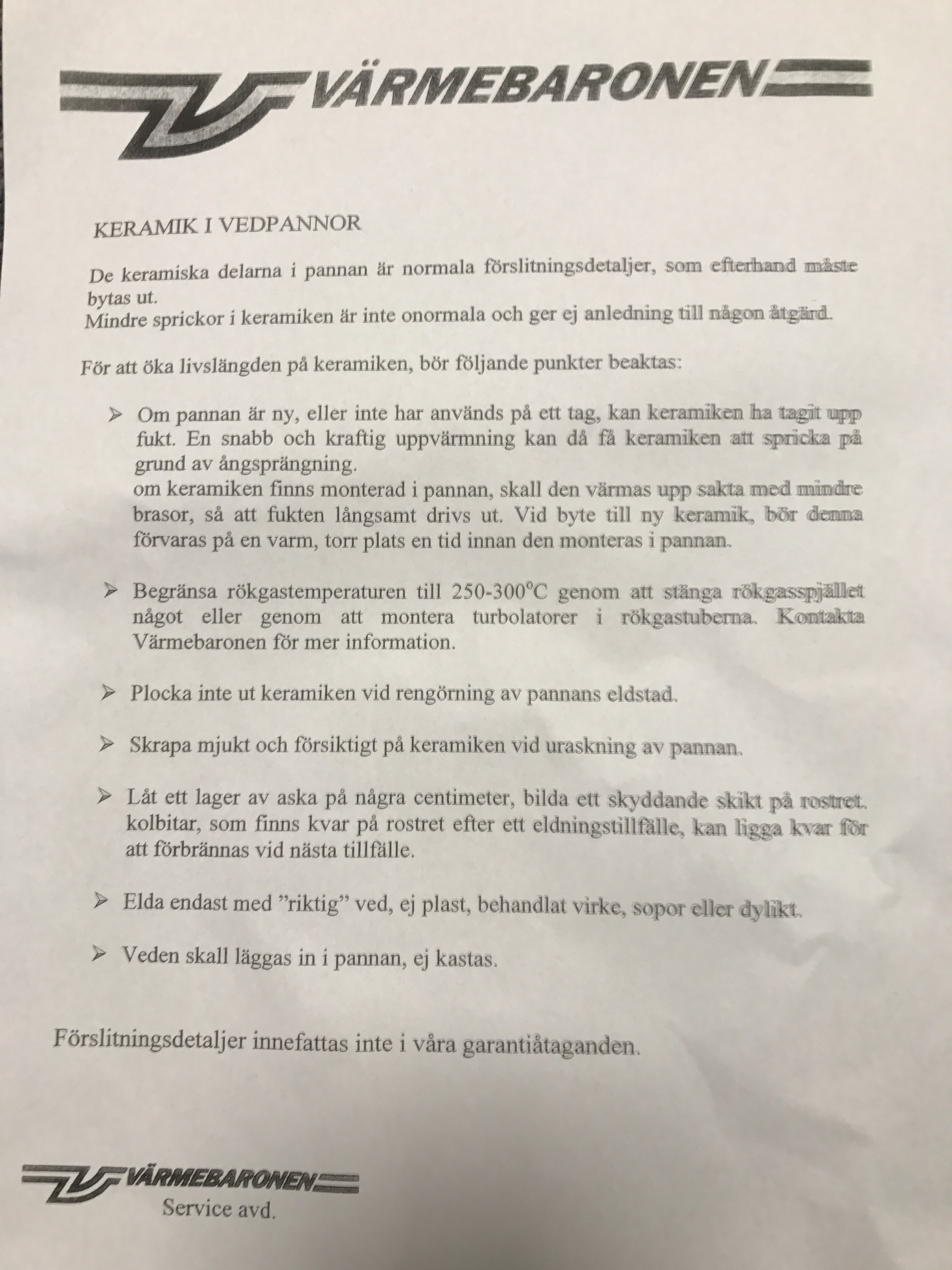 Värmebaronen, Vedolux 30 bakre roster - 2