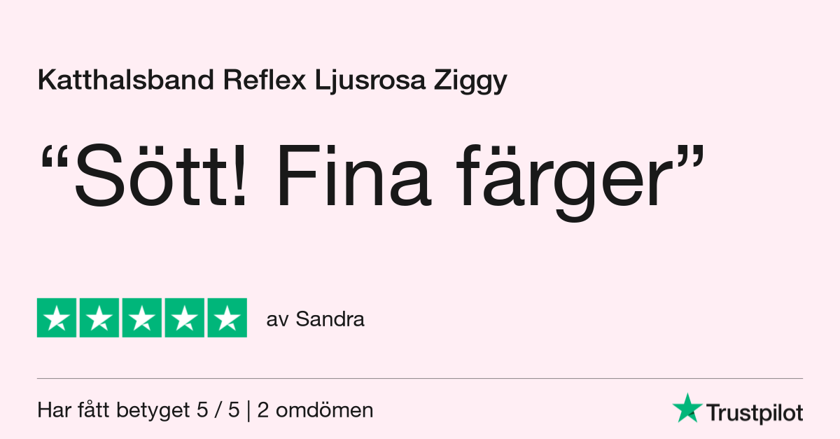 Katthalsband reflex Ziggy Ljusrosa 5 srtjärnor på Trustpilot