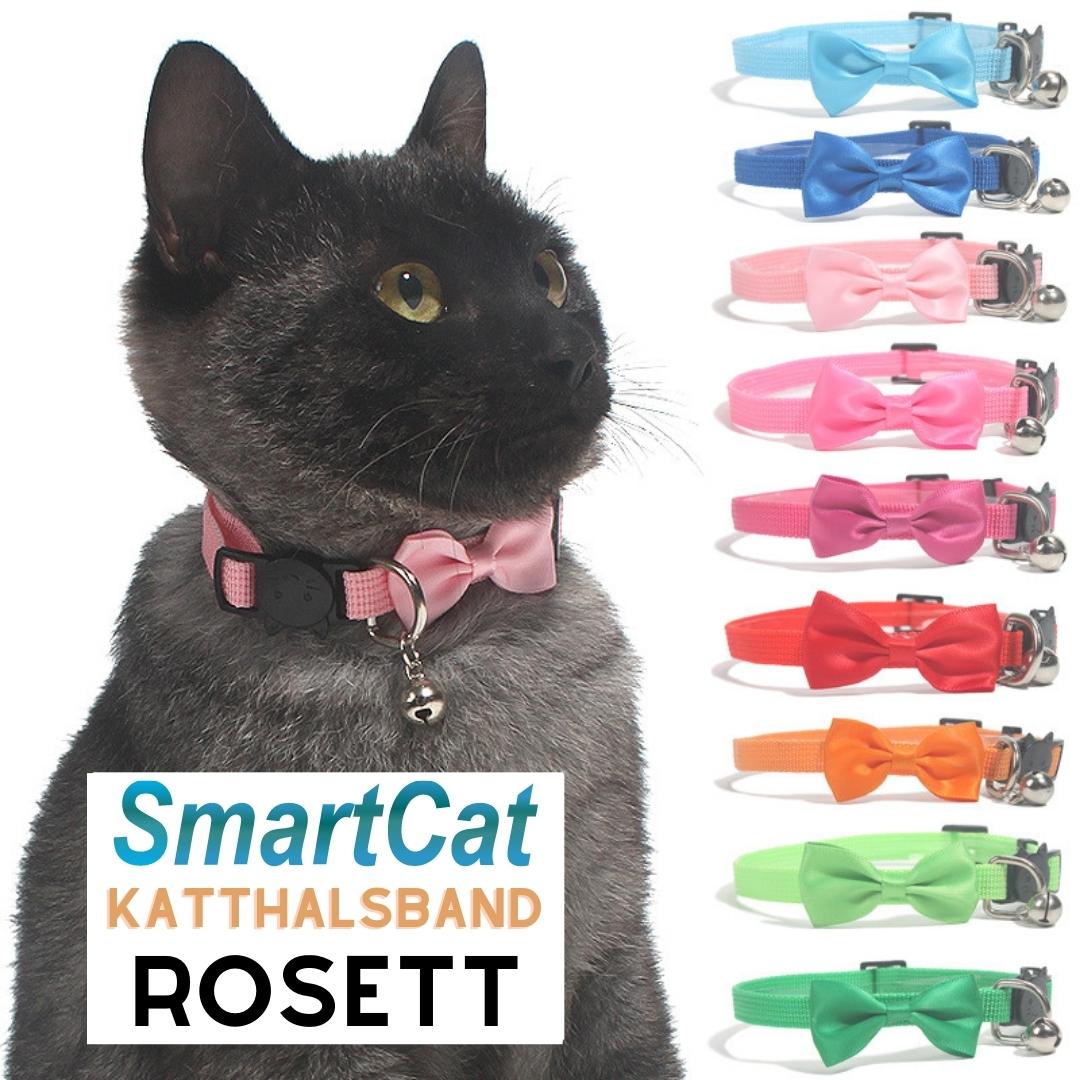 Katthalsband Rosett Röd Satin - 3