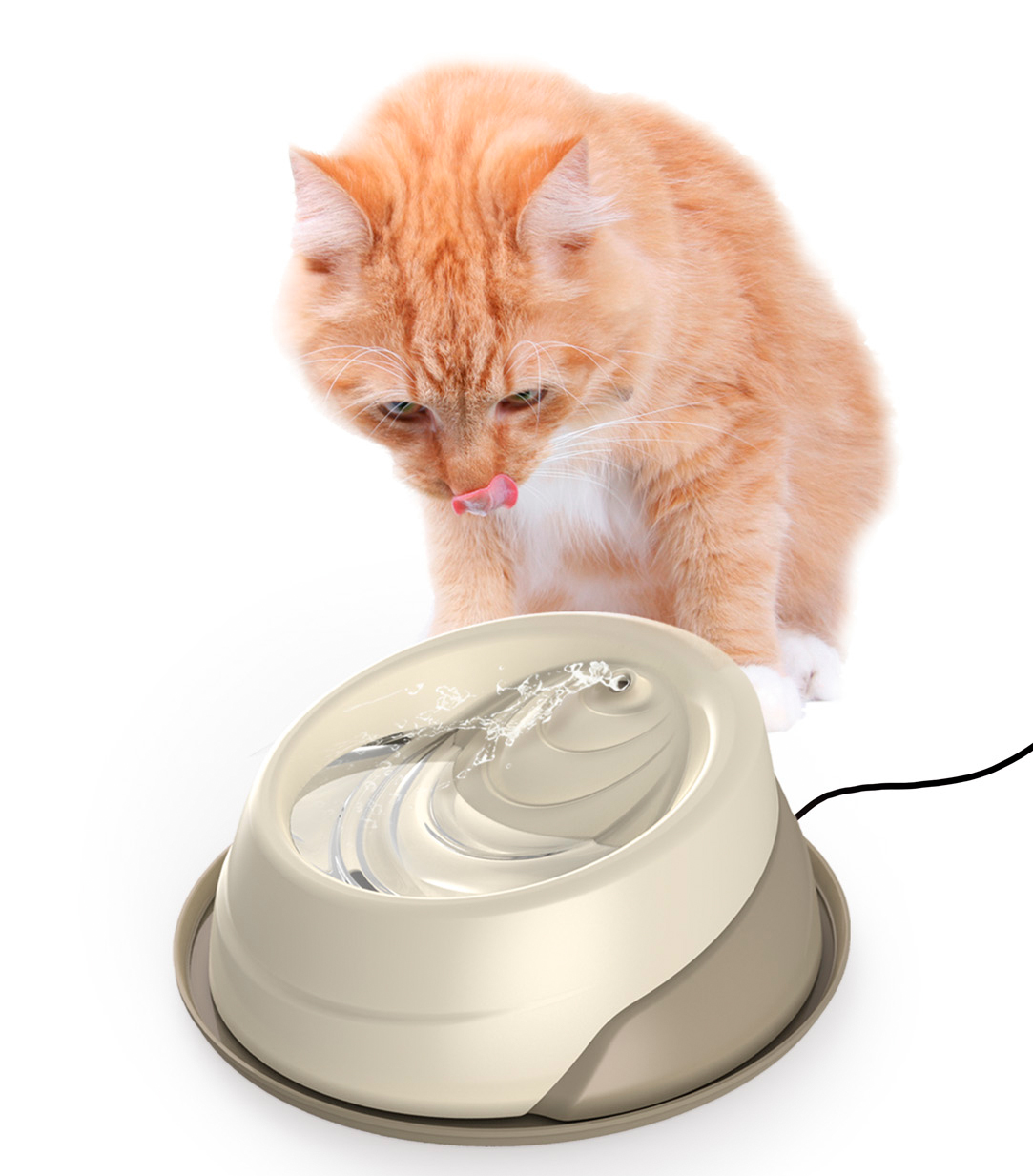 Vattenautmat Shell Pet Fountain Vit Cat Mate