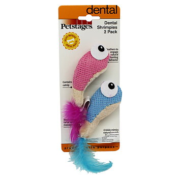 Kattleksak Petstages Dental Shrimpies