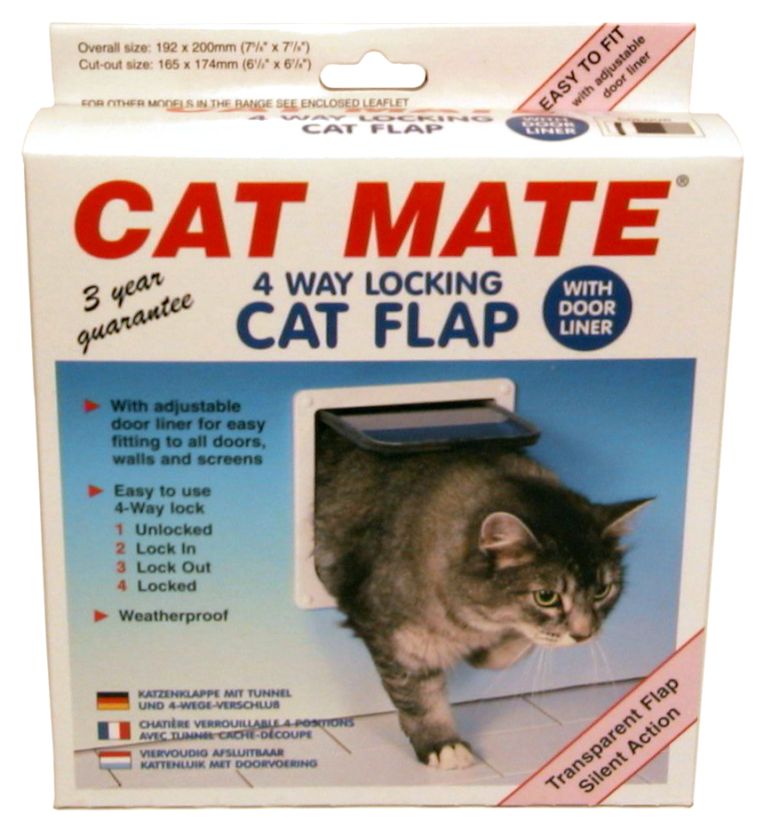 Kattdörr CatMate 4-vägs låsbar Vit