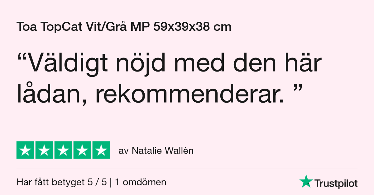 5 stjärnor på Trustpilot för denna toalåda för katter