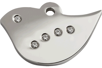ID-bricka - Fågel - Swarovski Kristaller inkl. gravyr