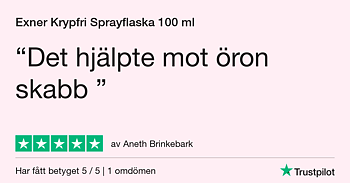 5 stjärnor för Exner Krypfri flaska 100ml på Trustpilot