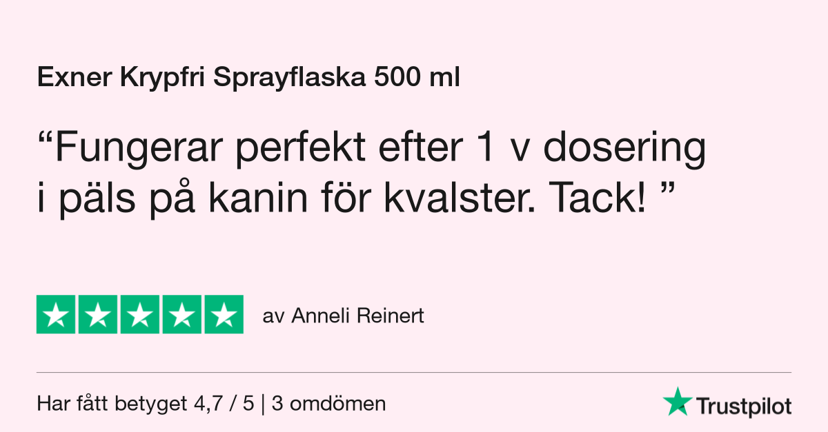 Högsta betyg för Exner Krypfri Sparayflaska 500ml