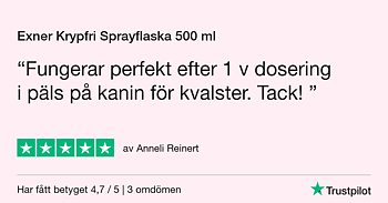 Högsta betyg för Exner Krypfri Sparayflaska 500ml