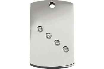 ID-bricka 4-kant - Swarovski Kristaller från Red Dingo