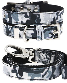 Hundhalsband och koppel i set Camouflage