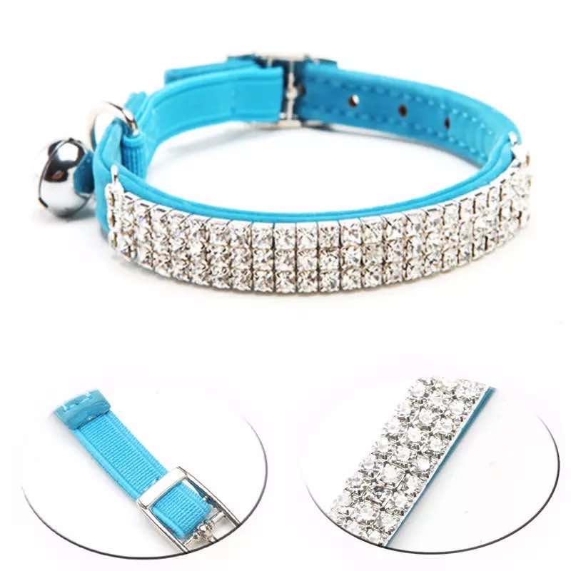 Katthalsband Strass Blå - 3