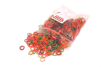 Hårsnoddar latex, mix av neonfärg 1000-pack