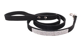 Hundkoppel Strass Svart 1,2m