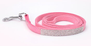 Hundkoppel Strass Ljus Rosa 1,2m