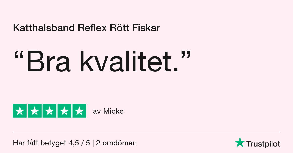Katthalsband reflex med fiskar i rött. Säkerhetsspänne Red Dingo