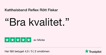 Katthalsband reflex med fiskar i rött. Säkerhetsspänne Red Dingo