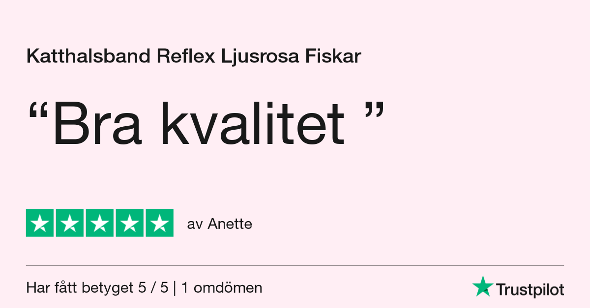 Högsta betyg för katthalsband reflex ljusrosa fisk