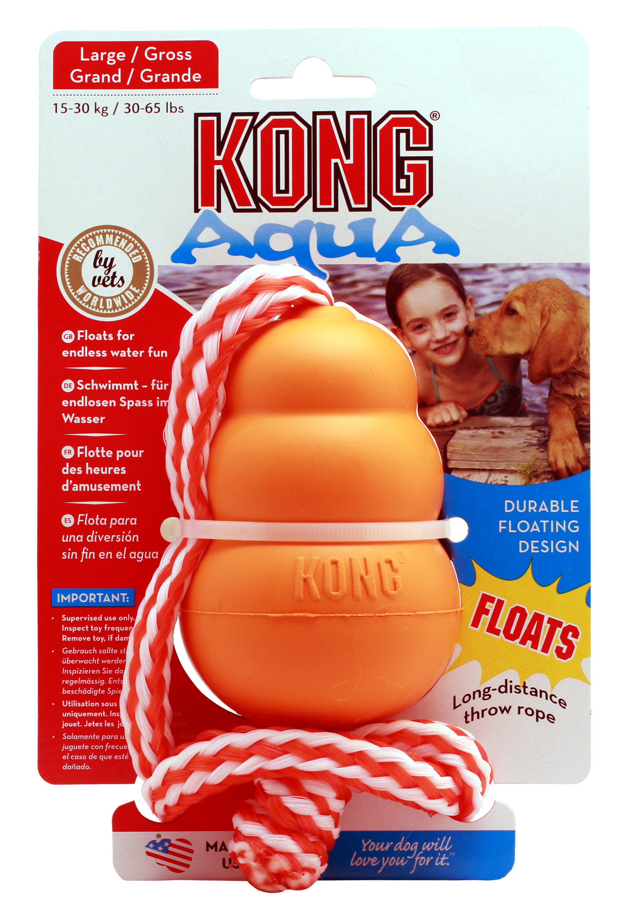 Hundleksak Kong Aqua flytande m snöre