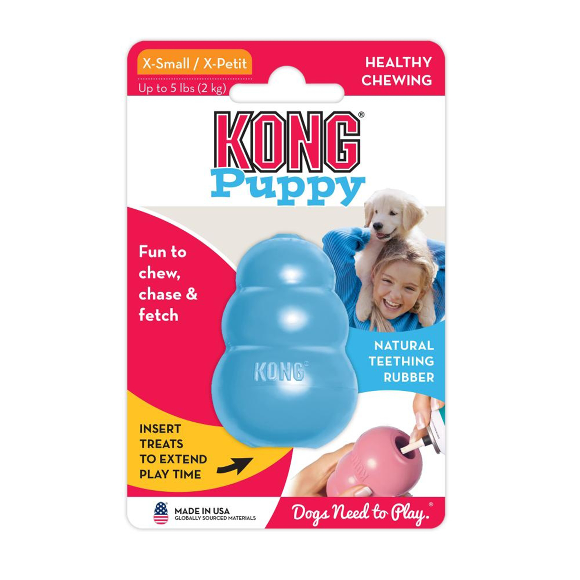 Hundleksak Kong Puppy X-small gummi
